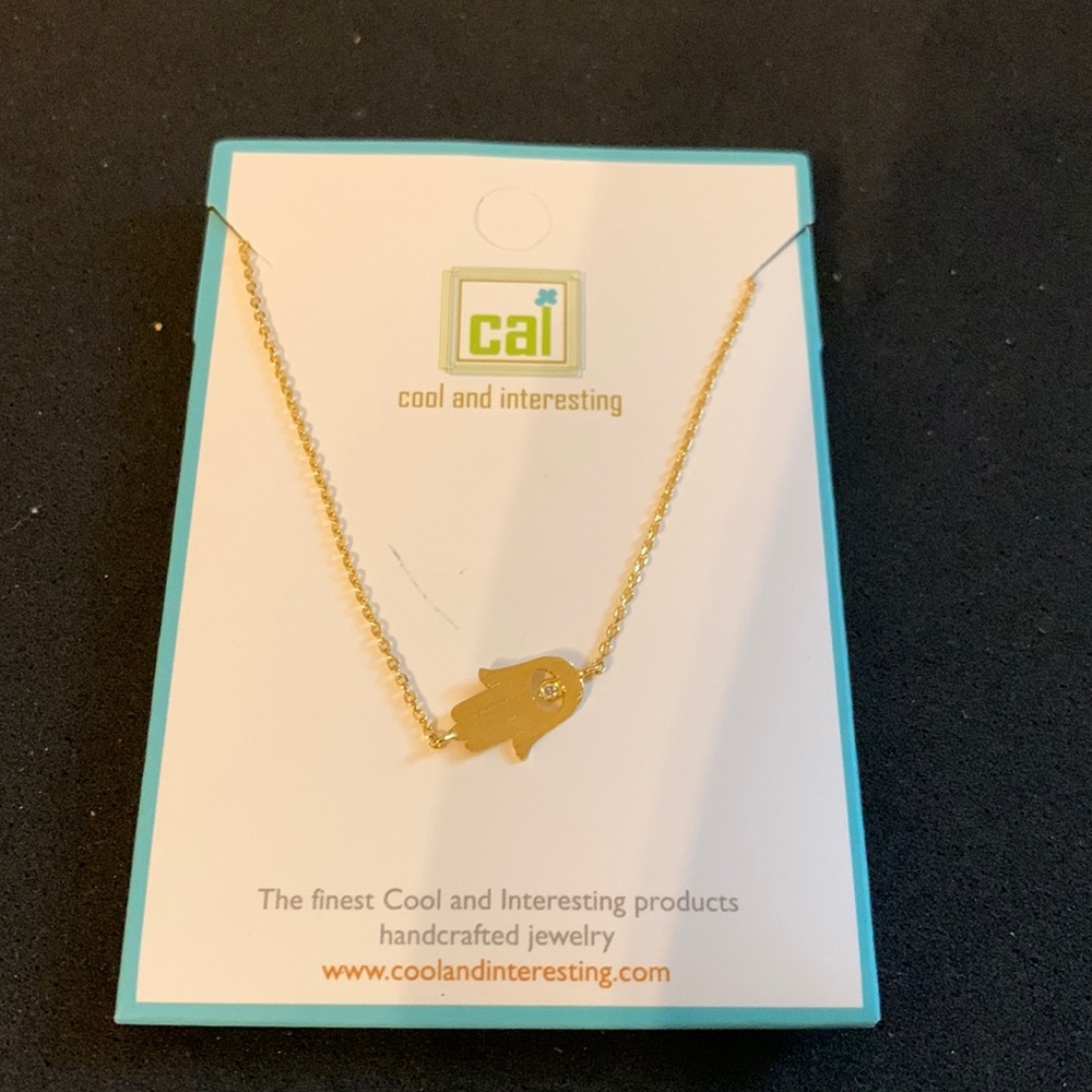 CAI Cool And Interesting Jewelry Gold Hamsa Hand Necklace Layering Everyday Teen